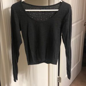 Gray American Eagle Long Sleeve Crop